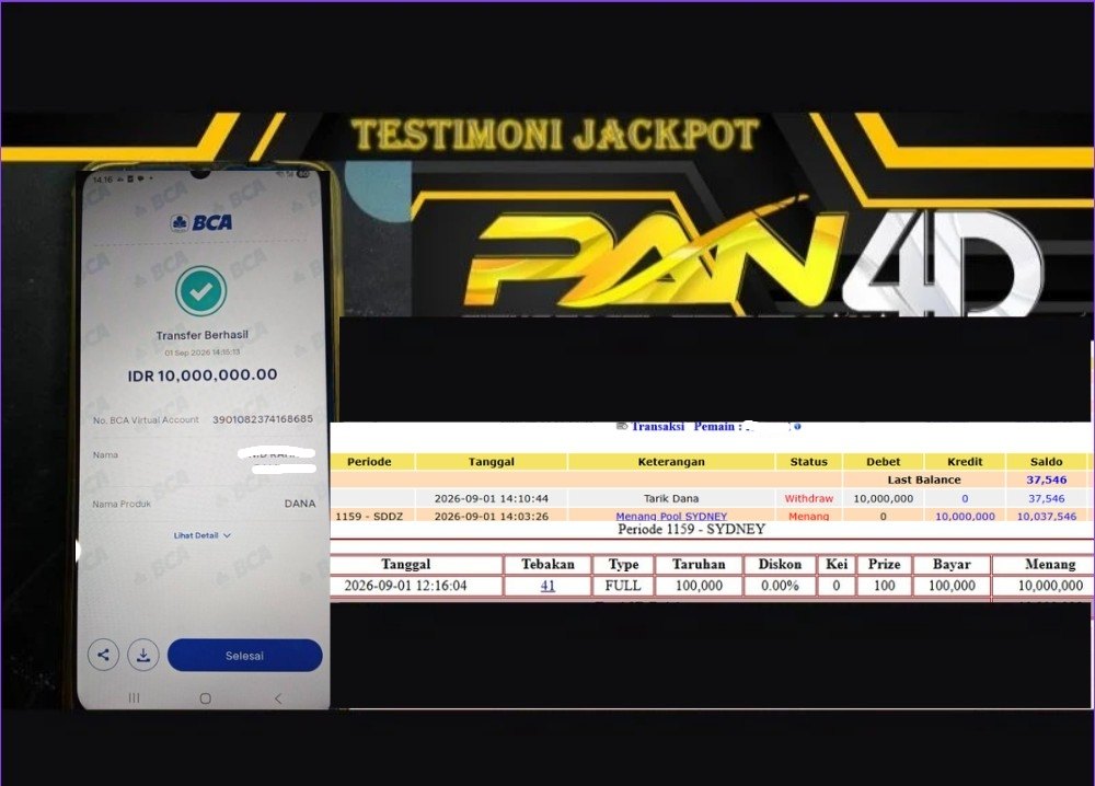 JACKPOT POOL SYDNEY  Rp.10,000,000 - LUNAS